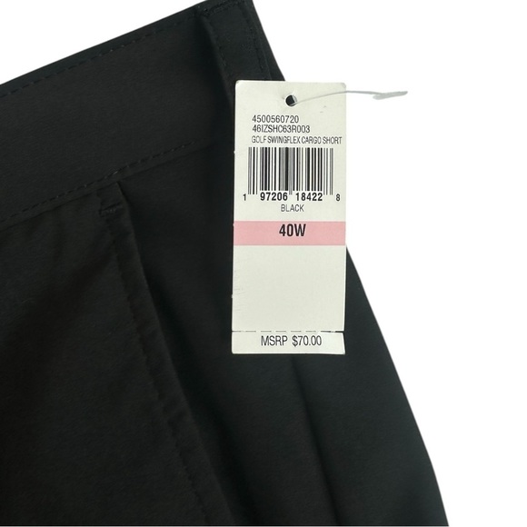 Izod Men's Swingflex Cargo Golf Shorts Size 40 Black NWT - Picture 3 of 10